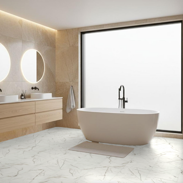 Beautiful Marble LVT Bathroom in a Modern home from Proximity mills